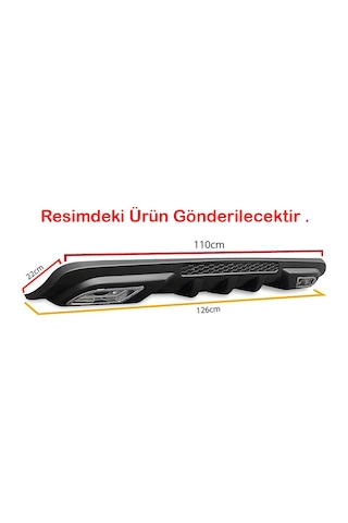 Peugeot 301 Difüzör Difizör Siyah + Kare Egzoz Görünüm C Tip