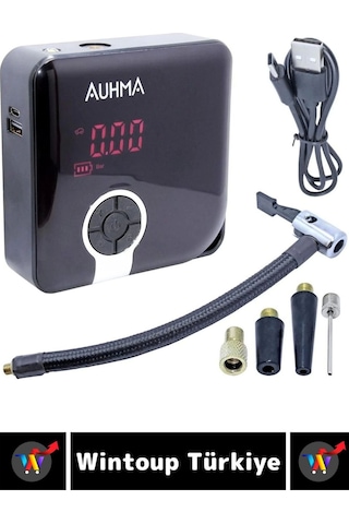 Premium Yüksek Basınçlı Motosiklet Bisiklet Top Lastik Şişirme Şarjlı Dijital Ekranlı Hava Kompresör