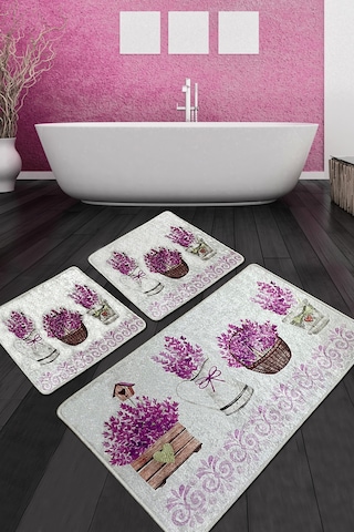 Giardino Di Lavanda Banyo Halısı Djt 3 Lü Set Çok Renkli