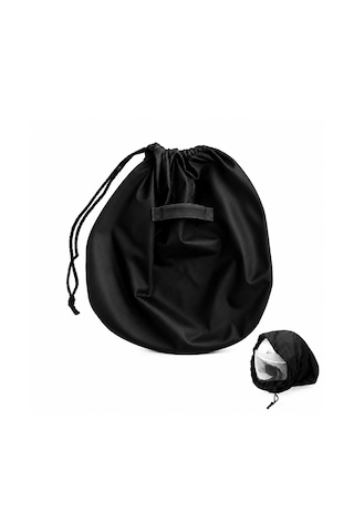 Microcase Motosiklet Ve Bisiklet Kaskı El Tutacaklı Büzgülü Taşıma Saklama Çantası Koruyucu Kese 47x42 Cm Al5687 Siyah