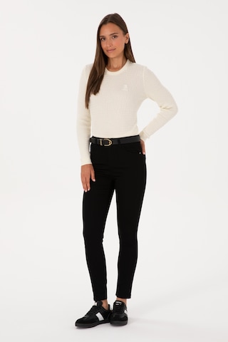 U.S. Polo Assn. Kadın Siyah Toothpick Fit Kanvas Pantolon 50317139-VR046