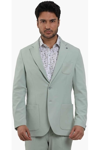 Dufy Yeşil Erkek Slim Fit Düz Mono Yaka Casual Ceket - 104431-yesıl Yeşil