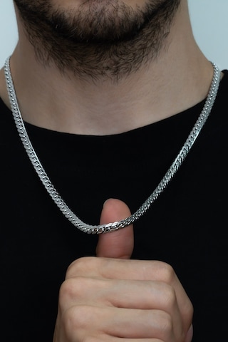 Ezme Hasır Yassı Yılan Model Çelik Erkek Kolye Eck36