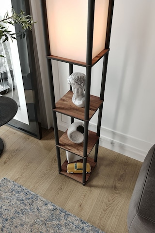 Ravilo Sakura Raflı Lambader Ceviz, 1. Sınıf Mdf Ve Pvc Başlık Ceviz