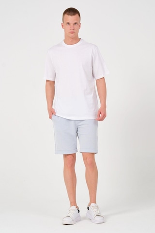 Rich Erkek %100 Pamuk Oversize Tişört Basic Bisiklet Yaka Kısa Kollu T-shirt Beyaz
