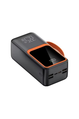 50000mah Powerbank 22.5w Hızlı Şarj Özellikli Type C Ve Lightning Kablolu Pd Taşınabilir Şarj Aleti Siyah