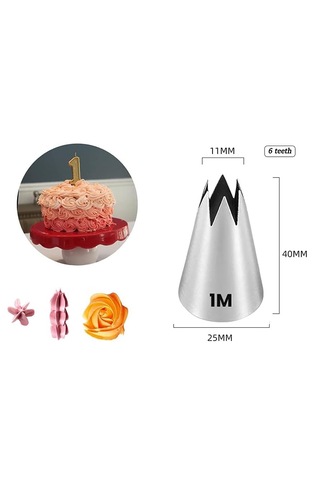 Krema Duyu 1 M Açık Gül Duyu 4 Adet Krema Torbası Hediye Metal