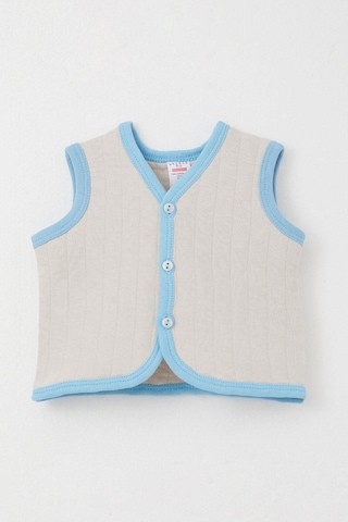 Breeze Erkek Bebek Yelek Düğmeli 0-9 Ay, Taş Taş