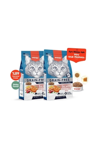 Wanpy Tahılsız Somonlu Yetişkin Kedi Maması 1,5kg X 2 Adet