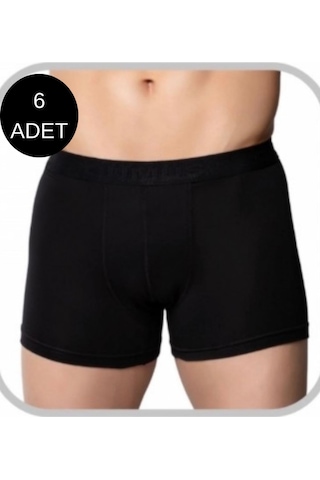 Gümüş Erkek Likralı Boxer 4018 6 Lı Paket Siyah