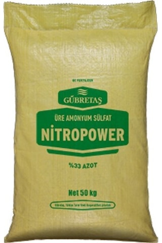 Gübretaş Nitropower Bitki Besini Üre Amonyum Sulfat Demir Suda Çözünür Kükürt %33 Azot Gübresi 50 KG