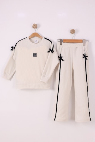 Monox Kız Çocuk Kurdale Detaylı Fitilli Polar Takım Taş