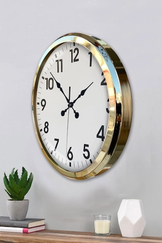 Zentime Gold Standart 52 Cm Metal Zarif Duvar Saati Çok Renkli
