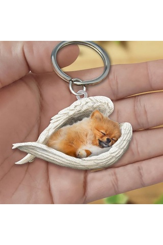 Hfambition Akrilik Köpek Figürlü Anahtar Zinciri, Çift Taraflı Uv Baskılı, Araba Ve Ev Anahtarı Asısı, Dayanıklı Materyal, Günlük Kullanım Diğer
