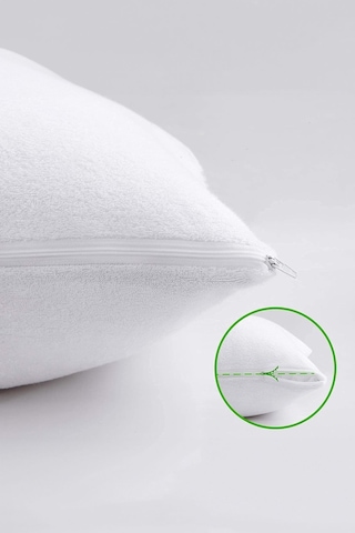 %100 Pamuk Sıvı Geçirmez 1 Li Yastık Alezi Koruyucu Koruyucu Yastık Kılıfı 50 X 70 Beyaz