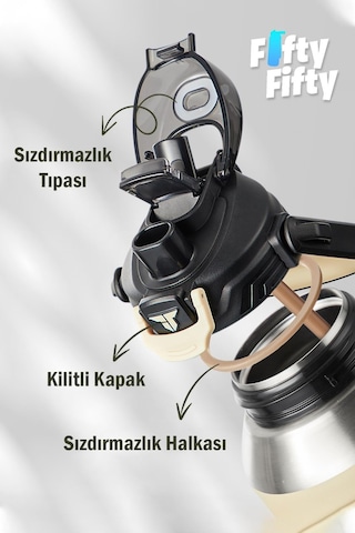 Tkk 1500 Ml Profesyonel Kamp Matarası/çelik Termos Çift Kullanım Pipetli/rahat İçim 12/24 Yalıtım -20311500 001