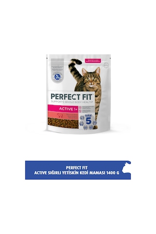 Perfect Fit Active Sığırlı Yetişkin Kedi Maması 1400 G