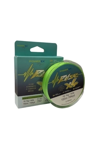 Powerex Pulse 4 örgü 150m. Apple Green 0.14mm/8.1kg İp Misina