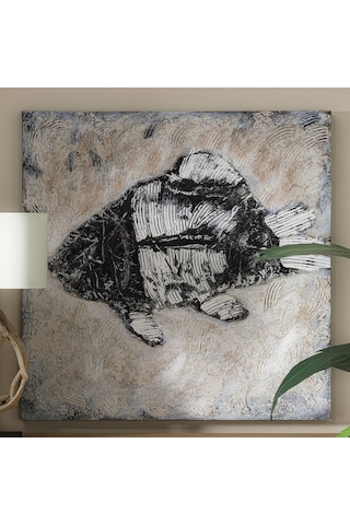 Fossıl Fısh Yağlıboya Tablo 100x100cm