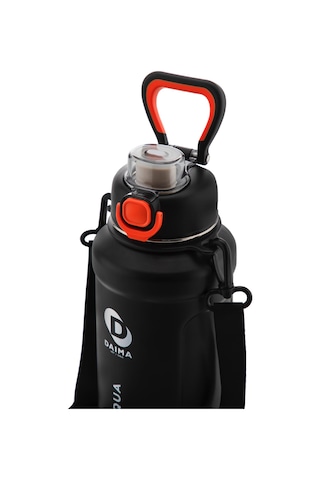 Daima Aqua 1000 Ml 12 Saat Sıcak 24 Soğuk Siyah Termos Siyah