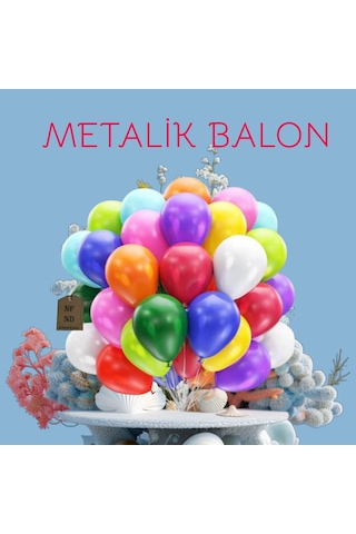 30 Adet Balon Doğum Günü Parti Süs Eğlence 11 İnç 28 Cm Metalik Karışık Renk Hediye Renkli