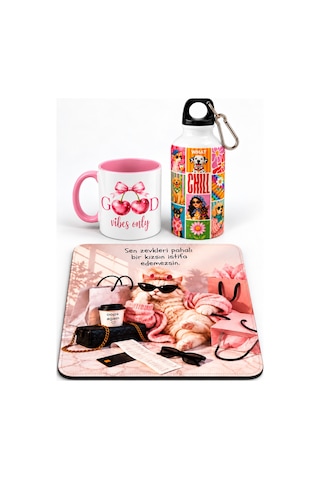 İşe Başlama Hediye Seti Mousepad, Kupa Bardak Ve Su Matarası 3'lü Hediye Paketi