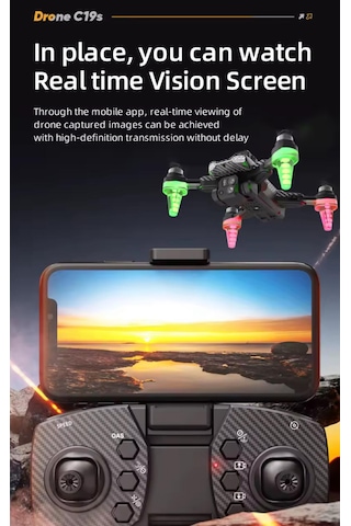 Yeni Çift Kameralı Led Işıklı Çantalı Drone