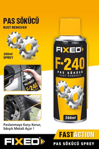 Fixed F-240 Pas Sökücü, Yağlayıcı Ve Koruyucu Bakım Spreyi 200 Ml
