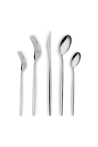 Karaca Porto 30 Parça 6 Kişilik Çatal Kaşık Bıçak Takımı Platin GÜmüş