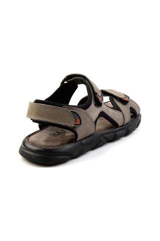 Gri Hakiki Deri Erkek Sandalet E05078102501