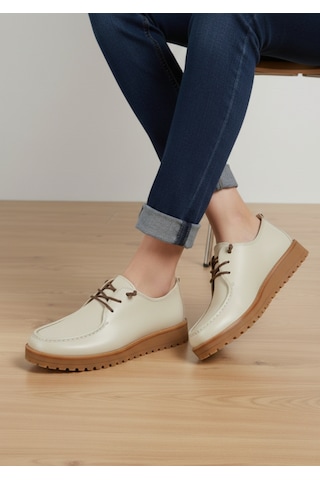 Tarzbu Casual Topuk Dikeni İçin Ortapedik Tabanlı Loafer Makosen Kadın Günlük Yumuşak Ayakkabı Tarzloafer2085 Krem