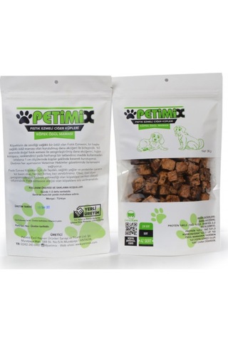 Petimix Fıstık Ezmeli Dana Ciğer Küpleri Köpek Ödül Maması 100 G