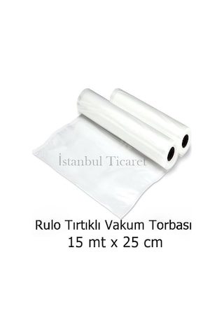 Tırtıklı Rulo Vakum Torbası-Poşeti 15 Mt X 25 Cm