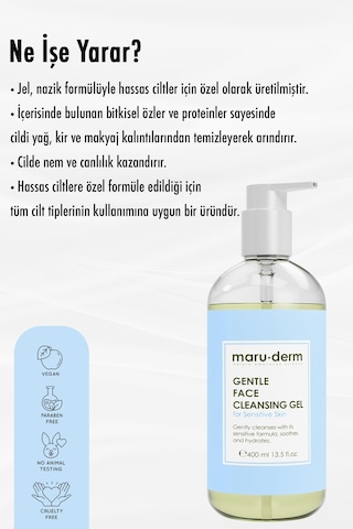 Maruderm Hassas ve Atopik Ciltler İçin Yüz Yıkama Jeli 400 ML