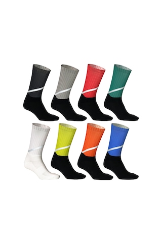 Xindoker Gece Bisiklet Ve Koşu İçin Yüksek Yansıtıcı Orta Boy Çorap - Anti Kayma, Ter Emici, Nylon Spor Çorap Unisex, Gri