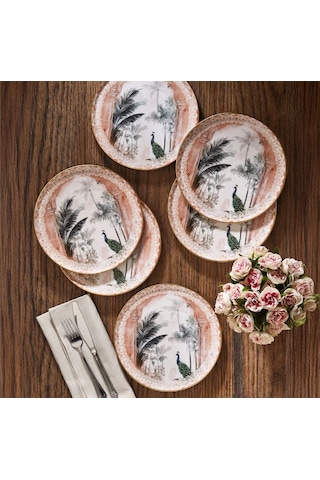 Fecra Peacock 6 Parça Pasta Tabağı Seti