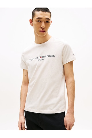 Tommy Hilfiger Erkek Marka Logolu Organik Pamuklu Günlük Kullanıma Uygun Bej T-shirt Mw0mw11797 Hgf