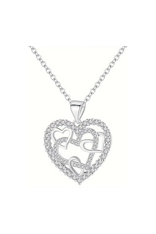 Zarif Basit Aşk Kalp Kolye Takı Gümüş