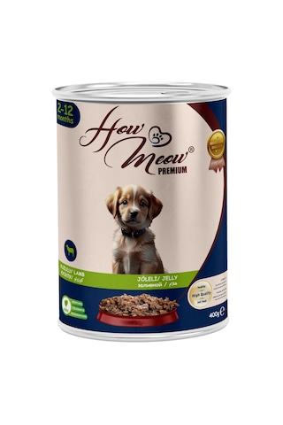 How Meow Jöleli Kuzulu Parça Etli Yavru Köpek Yaş Maması 12 x 400 G