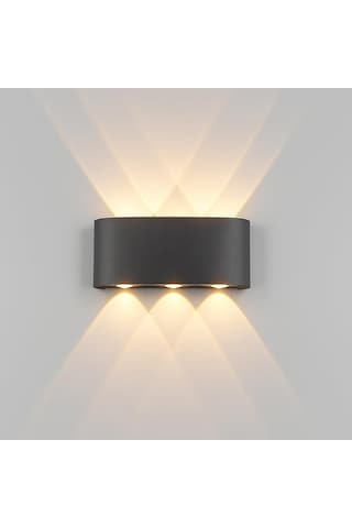 Tepegöz 9w Dekoratif Çift Yönlü Bahçe Aplik Ip65 Su Geçirmez, Mercekli Led, 3200k Günışığı Rengi, İç Ve Dış Mekan Duvar Aydınlatması, Modern Siyah Gövde Diğer