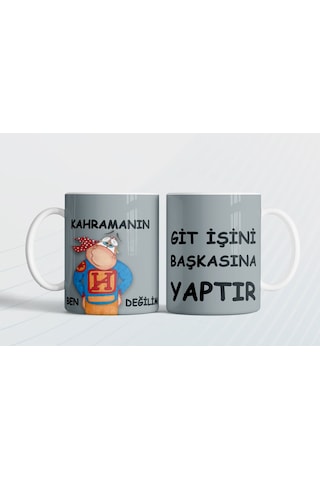 Git İşini Başkasına Yaptır Kahramanın Ben Değilim Hediye Kupa Love Bug-t Gri