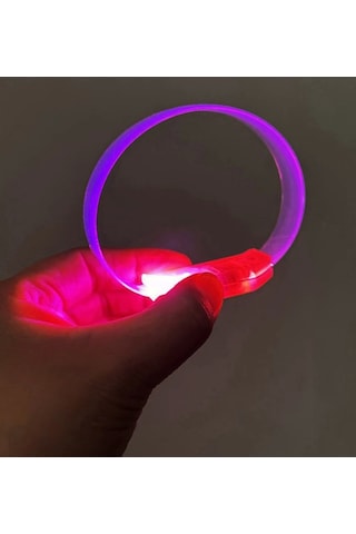 3 Modlu Pilli Led Işıklı Esnek Parti Bilekliği Pembe 3+