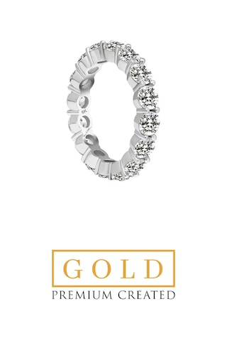 Beyaz Altın Sertifikalı Premium Created Taşlı 4.25 Ct Effect Tamtur Yüzük
