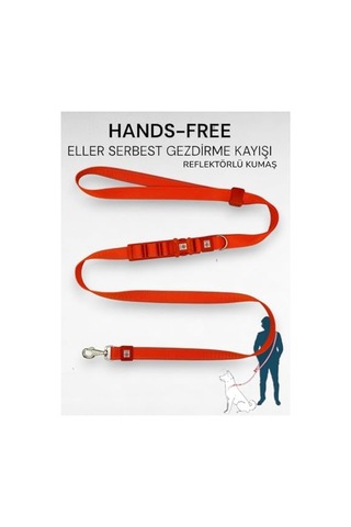 Caramelos Hands-free Köpek Gezdirme Kayışı, Naylon, 150 Cm, 2.5 Cm Genişlik, Ayarlanabilir, Reflektörlü