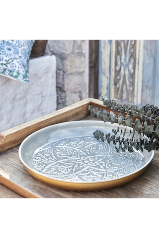 Karaca Home Donna Dekoratif Tepsi Gri 33 Cm