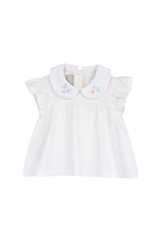 Chicco Kız Bebek Kısa Kollu Tişört 09102065000000 000030 Beyaz