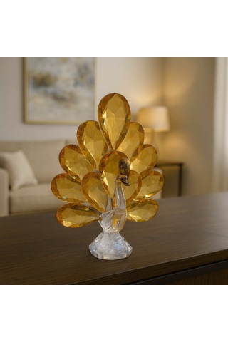 Gold Tavus Kuşu Kristal Cam Kb 9x12