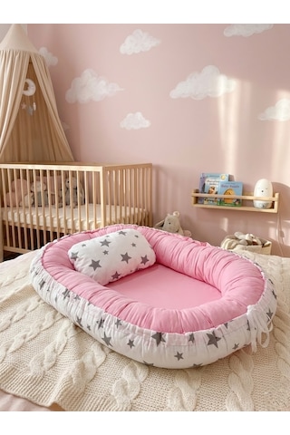 Babynest Yer Yatağı Yıldızlı Pembe Bebeciden