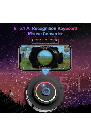 Yaozixa M16 Bt5.1 Kablosuz Klavye Fare Dönüştürücü - Aı Akıllı Tutanak Sistemi Ve Otomatik Tıklama Özelliği İle Android/ios Uyumlu