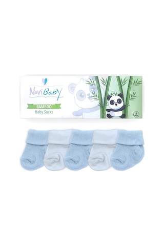Novibaby 5'li Bambu Yenidoğan Bebek Çorabı I Bluemy I 0-6 ay "Karışık Renkli"